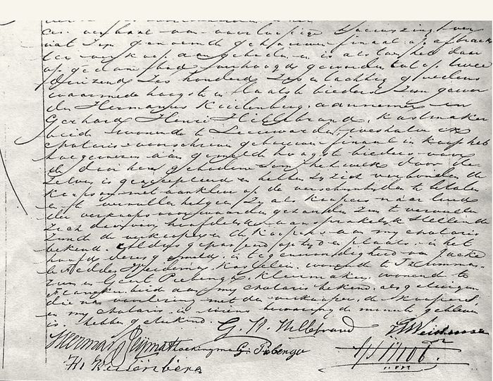 Slot van de finale verkoopakte van 19 september 1864, met handtekeningen