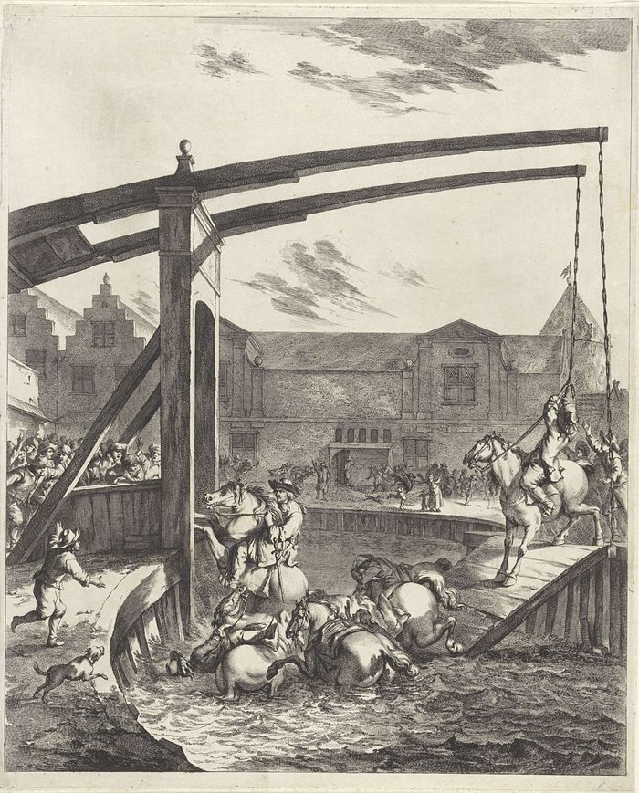 Het ongeluk met de brug in de Dijkstraat te Franeker, 1664