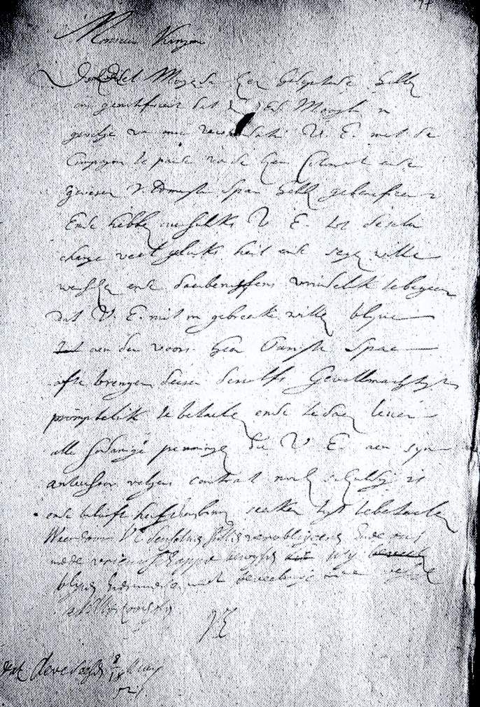 Brief van stadhouder Willem Frederik aan kapitein Kingma, 18 mei 1652