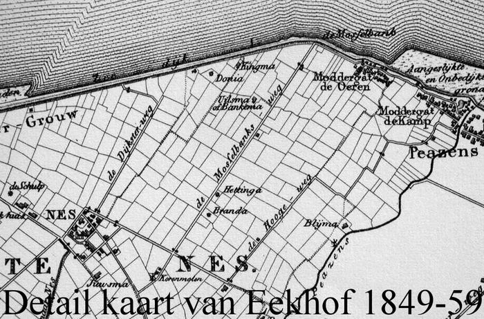 Detail of the Eekhof map, 1849–1859