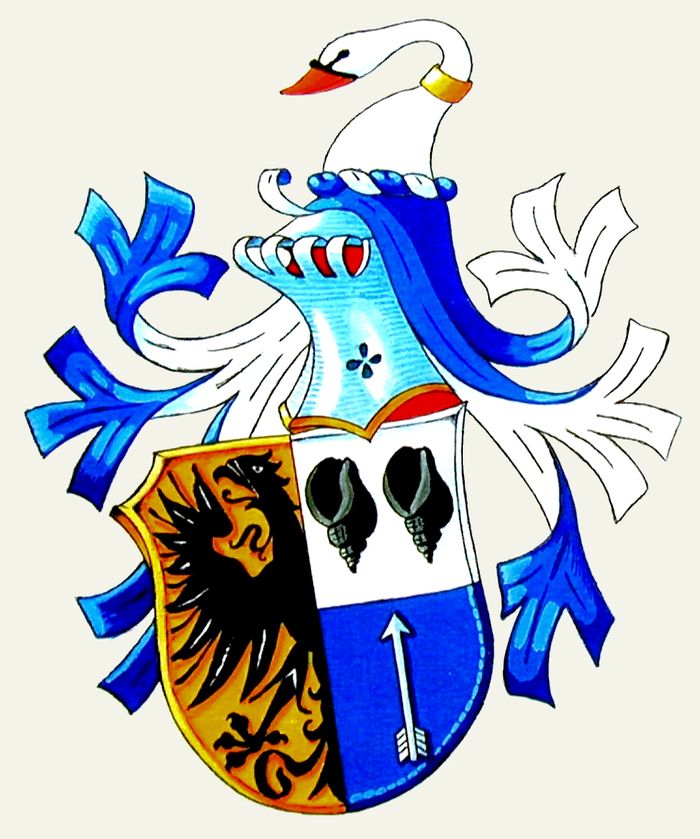 Coat of arms of the Kingma family with crest