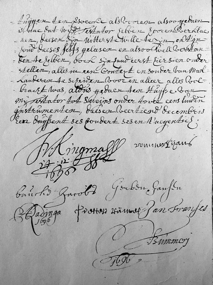 Last page of the will