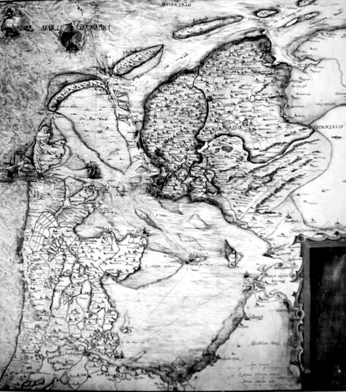De kaart van Friesland uit de ‘Brusselse atlas’ van Christiaan Sgrooten (1573)