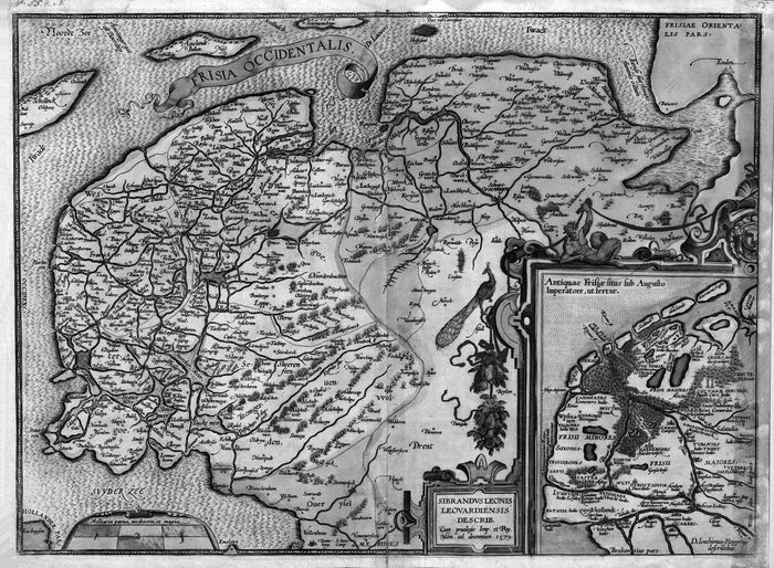 De kaart van Friesland van Sibrandus Leo (1579), de zogenaamde ‘Pauwenkaart’