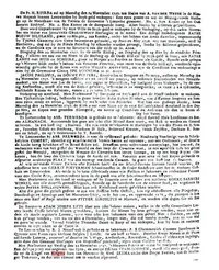 De aankondiging in de Leeuwarder Courant van 12 november 1757 van het boelgoed van de singelbomen van Kingma State door "Mevrouw de wed. Beyma".