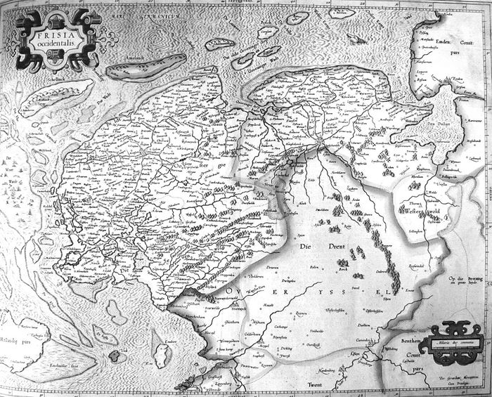 De kaart van Friesland uit de atlas van Gerard Mercator (1585)