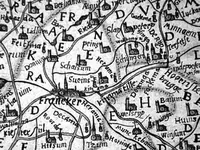 Zweins ("Sueins") met Kingma State op de kaart Frisia Occidentalis van Metius en Winsemius uit 1622, voor zover bekend de eerste kaart waarop de state staat.