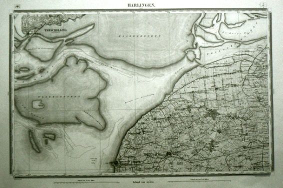 Kaartblad 5 (Harlingen) van de Topografische Militaire Kaart, 1862
