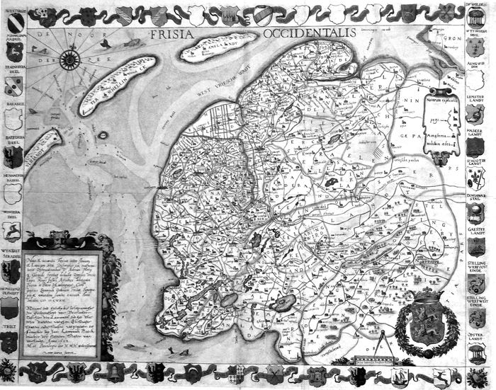 De kaart ‘Frisia Occidentalis’ van Adrianus Metius en Pier Winsemius (1622)