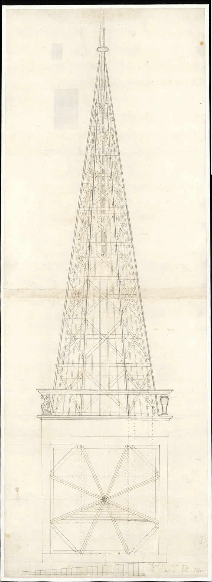 De "Nieuwen toren" in Leeuwarden, tekening van omstreeks 1800 door A. Bruinsma.