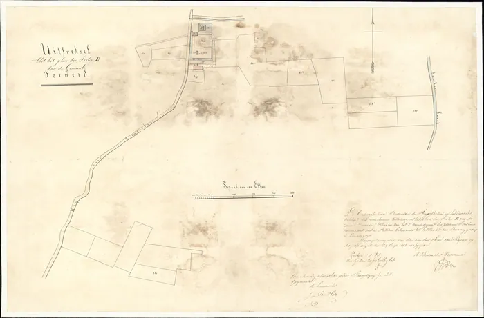 Uittreksel uit het plan van sectie E van de gemeente Jorwerd, 1850.