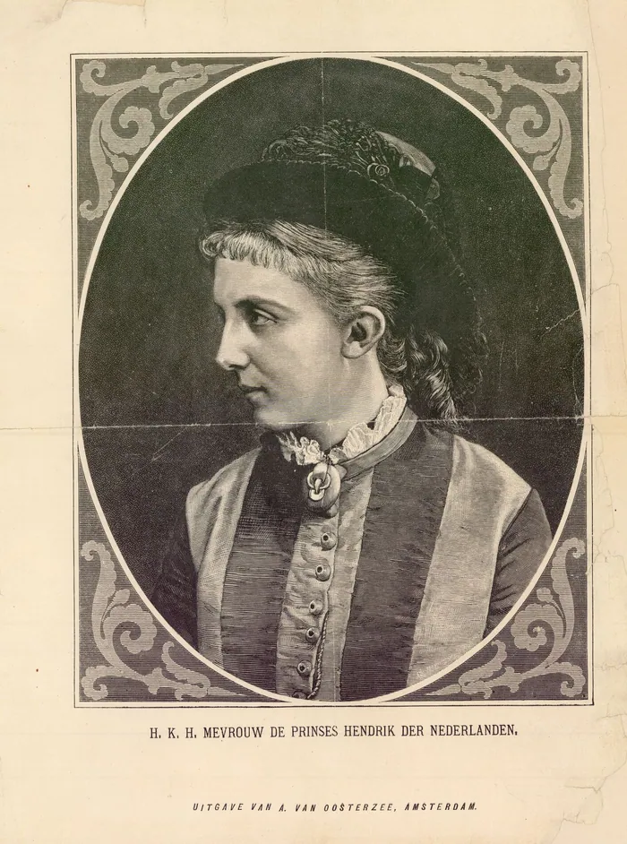 H.K.H. Mevrouw de Prinses Hendrik der Nederlanden, gedrukt portret, derde kwart negentiende eeuw.